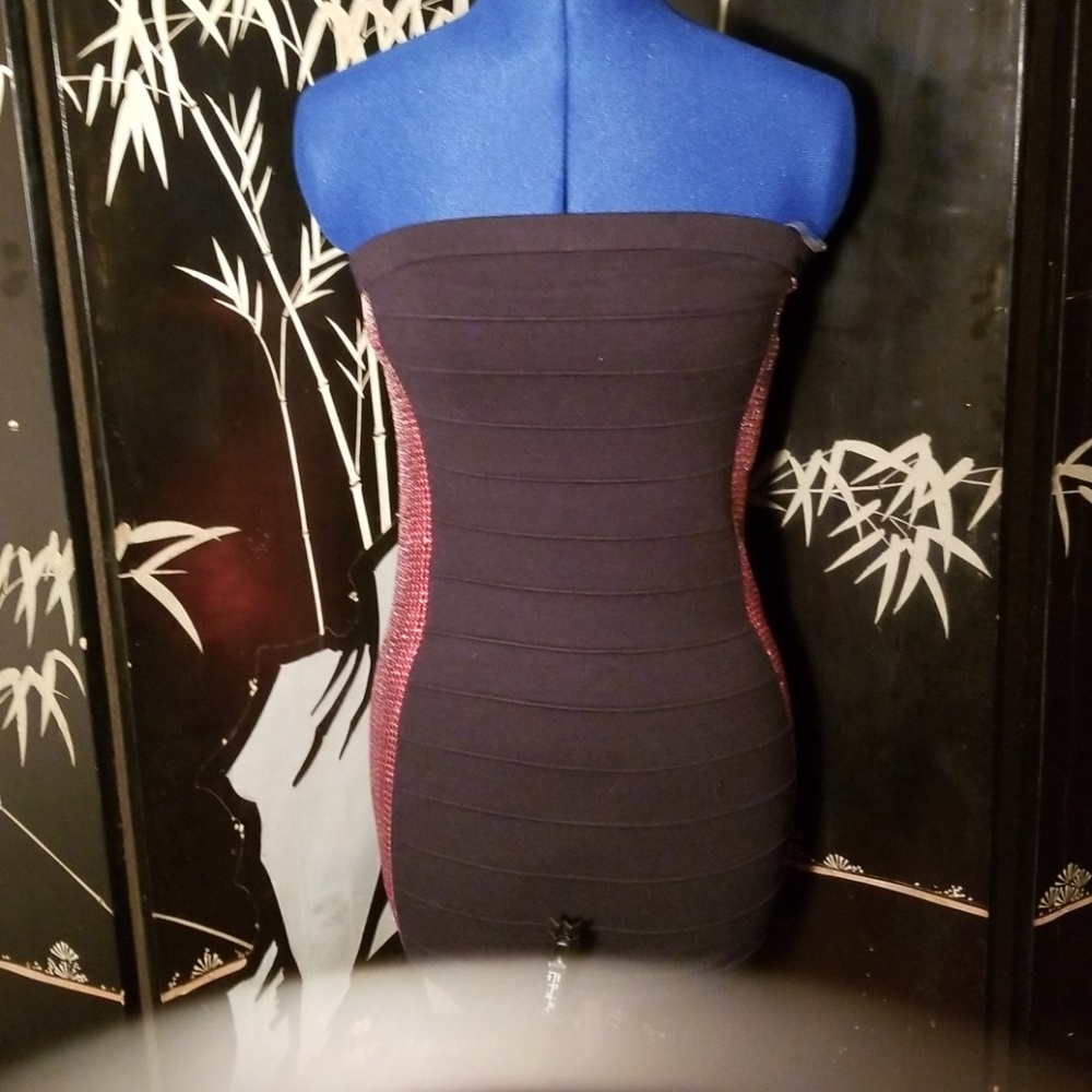 Black and red bodycon dress